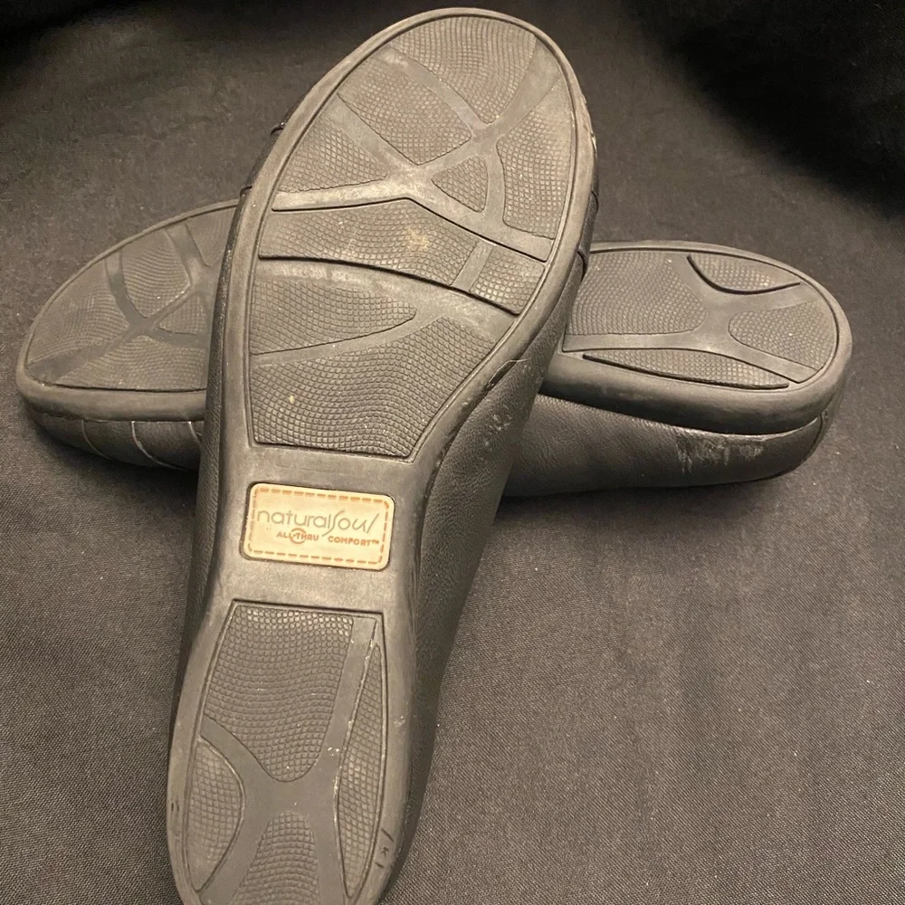 Natural‎ Soul-Orlando Black Flats/Tan-Size 6.5
